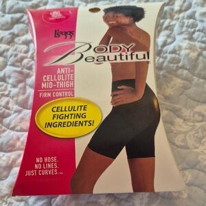 Leggs Body Beautiful Black Mid-Thigh Shapewear